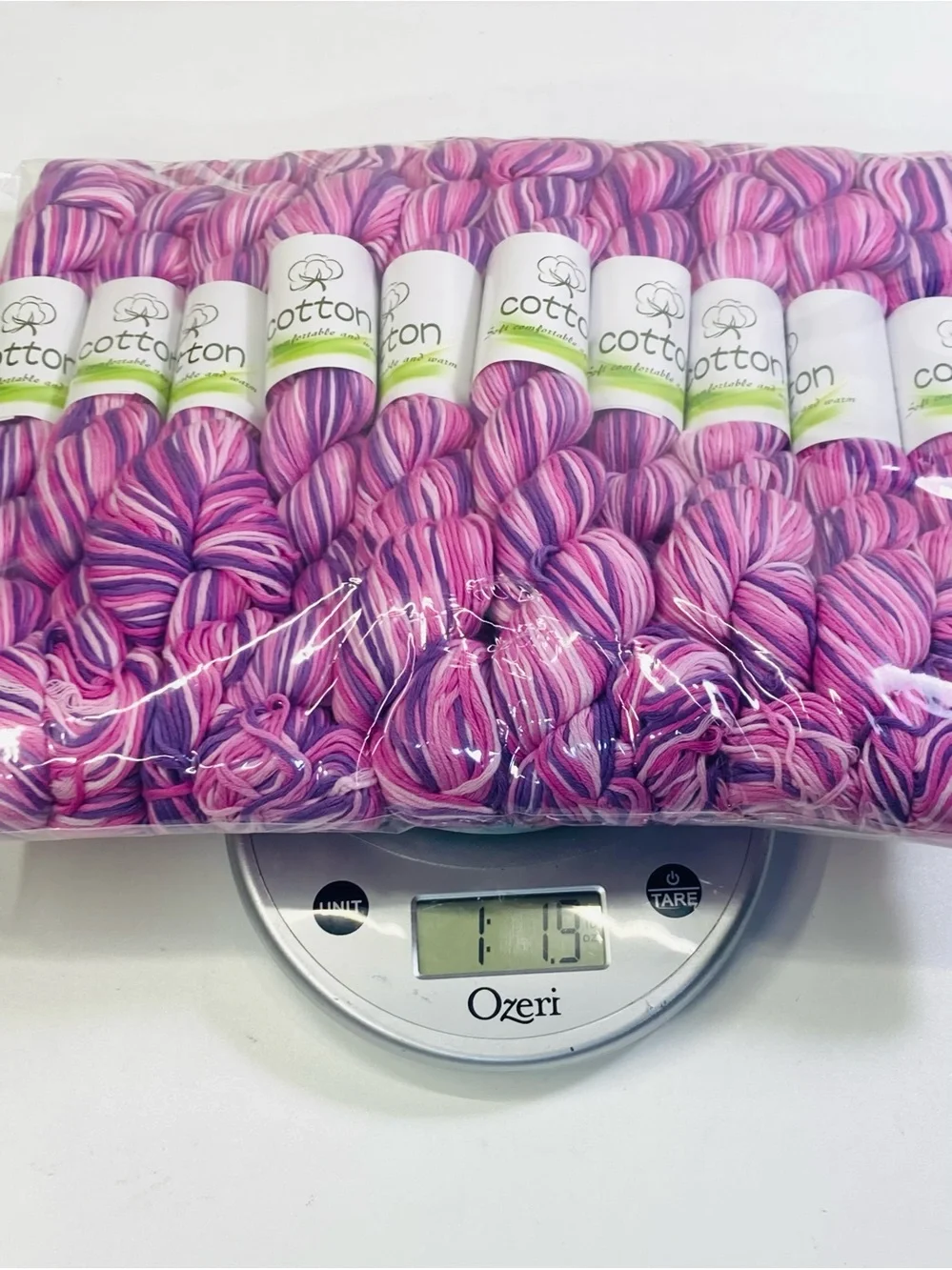 10 NEW (~500g total, ~50g ea.) 100% Cotton Variegated Hanks in  Wild Orchid